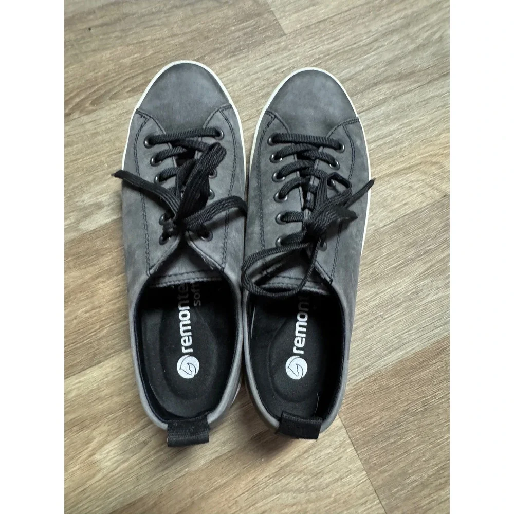 Remonte Alina 00 Moor Leather Sneakers Soft Grey Leather Low Top  EU 39 US 8.5 - Picture 4 of 8